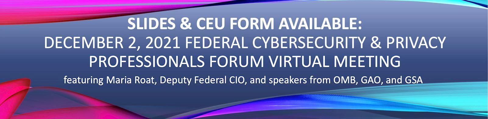 Logo of the Federal Cybersecurity and Privacy Professionals Forum