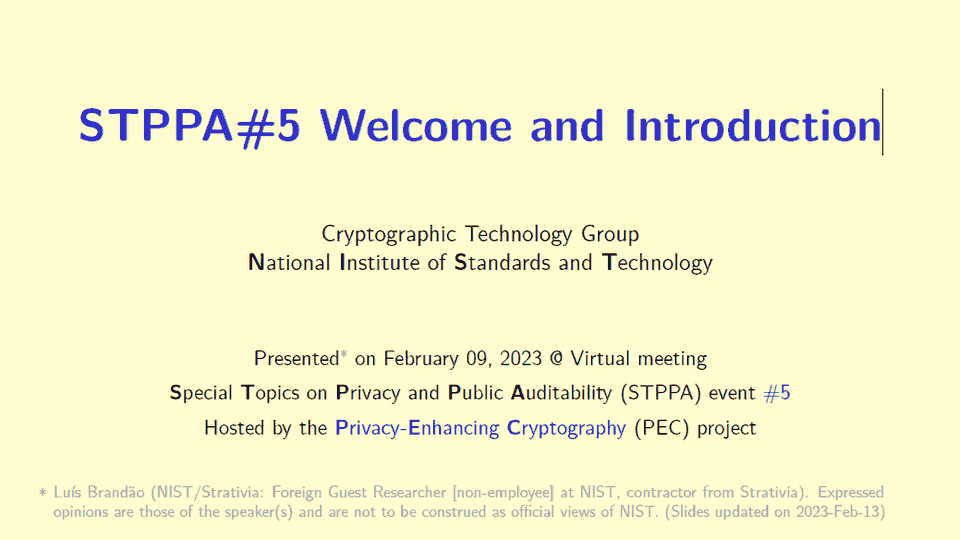 Slides: STPPA5 Welcome and Introduction
